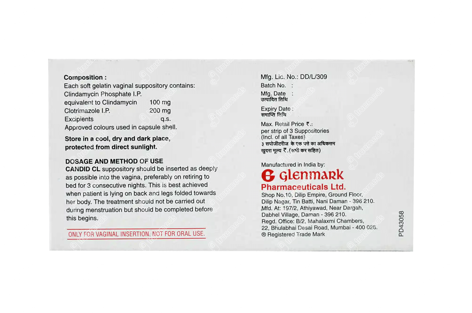 Candid Cl 100/200 MG Suppository Order Candid Cl 100/200 MG Suppository Online at Truemeds