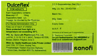 Dulcoflex 10mg For Adults Suppositories 5