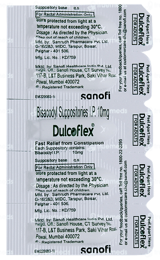 Dulcoflex Adult 10mg Suppositories 5