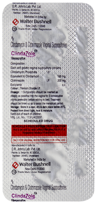 Clindazole Vaginal Suppositories 3
