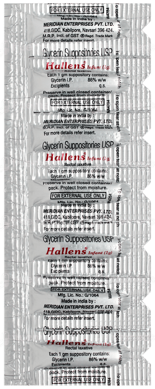 Hallens Infant Suppository 1 GM