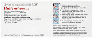 Hallens Infant 1G 2 Strips Of 7 Suppositories