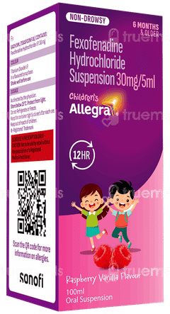 Allegra Raspberry Vanilla Flavour Suspension 100ml