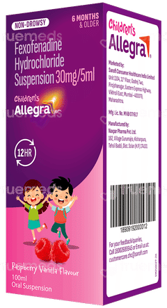 Allegra Raspberry Vanilla Flavour Suspension 100ml