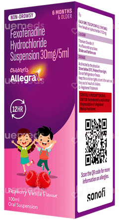 Allegra Raspberry Vanilla Flavour Suspension 100ml