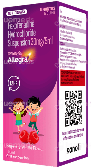 Allegra Raspberry Vanilla Flavour Suspension 100ml