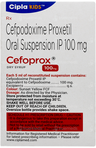 Cefoprox 100mg Tangy Orange Flavour Dry Syrup 30ml