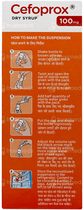 Cefoprox 100mg Tangy Orange Flavour Dry Syrup 30ml