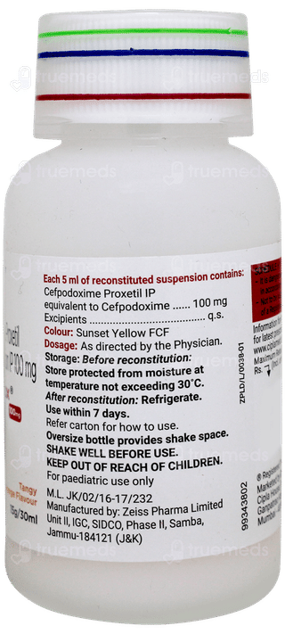 Cefoprox 100mg Tangy Orange Flavour Dry Syrup 30ml