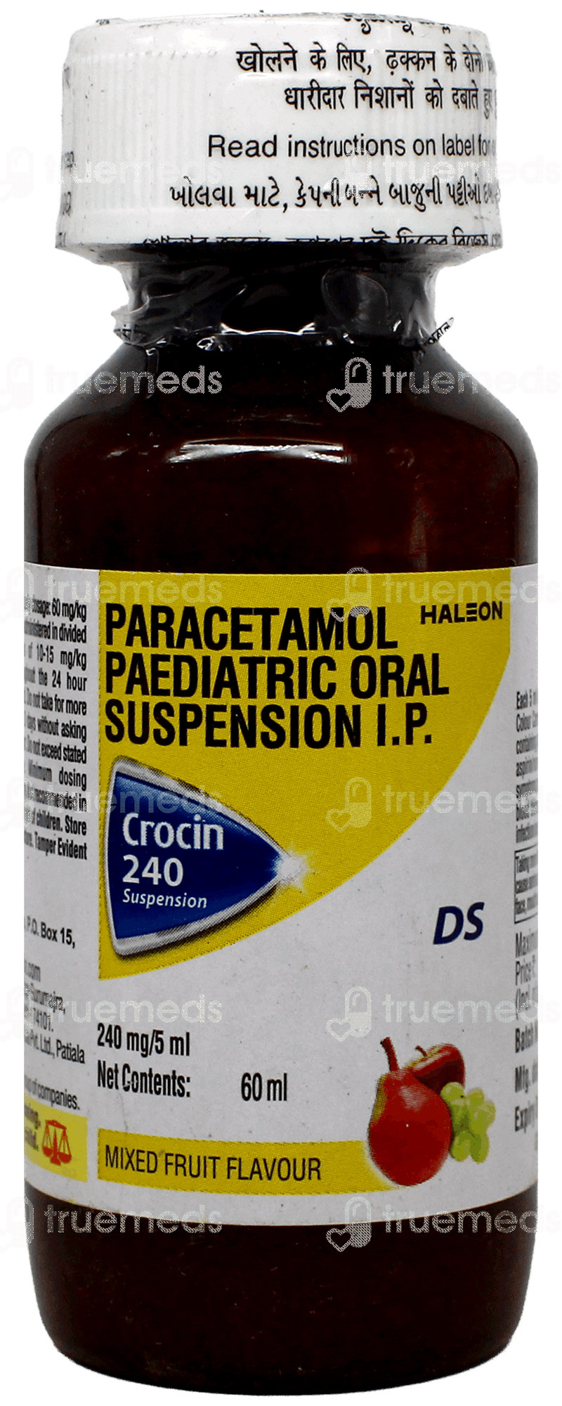 Crocin 240 Ds Mixed Fruit Flavour Suspension 60Ml