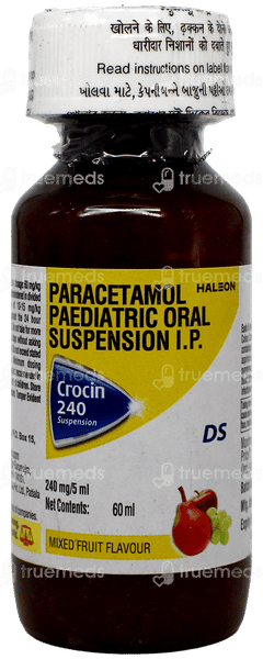 Crocin 240 Ds Mixed Fruit Flavour Suspension 60Ml Crocin 240 Ds Mixed Fruit Flavour Suspension 60Ml