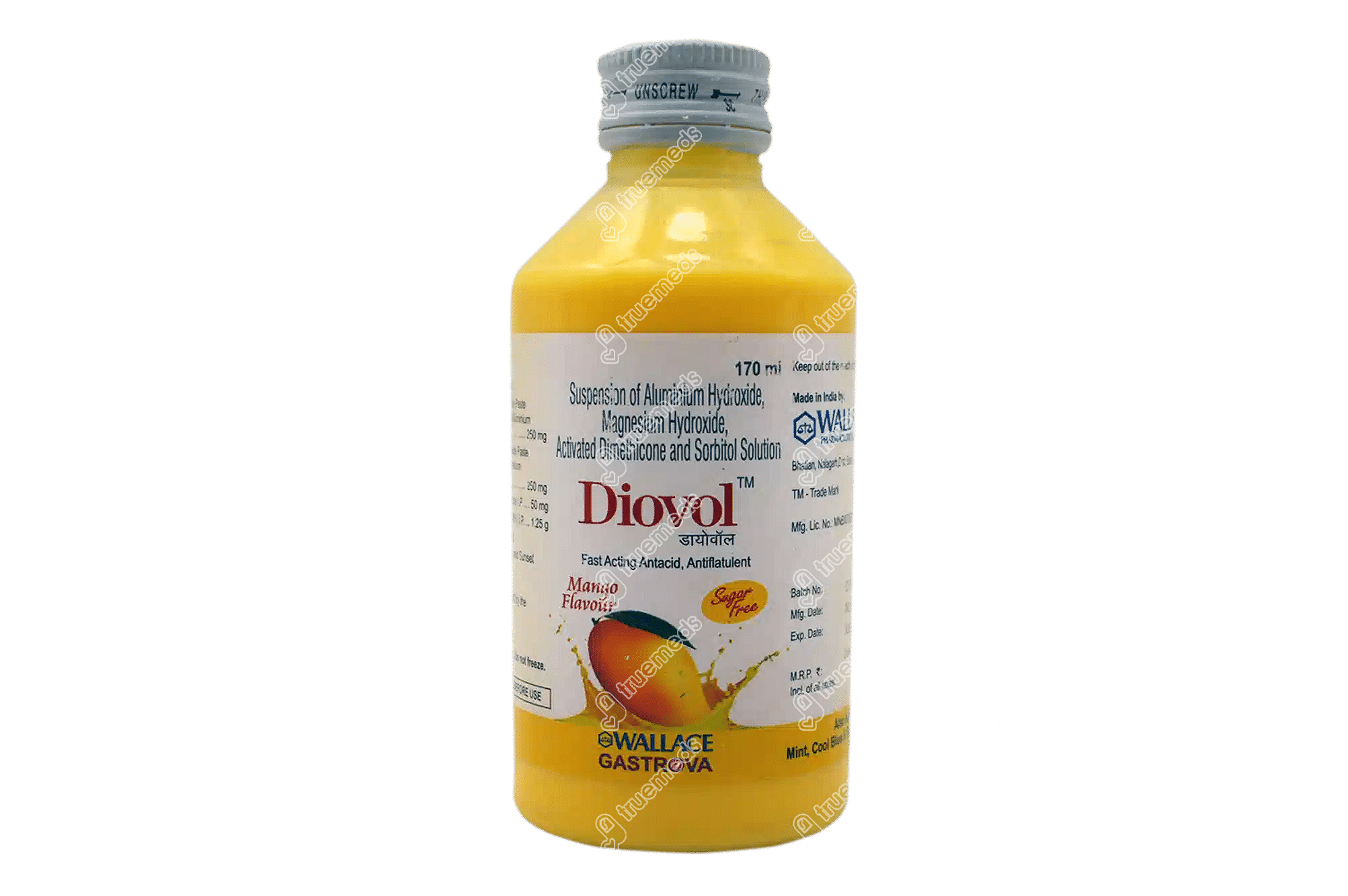 Diovol Mango 25050250 Mg Suspension 170 Ml Uses Side Effects Dosage