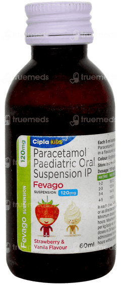 Fevago 120mg Strawberry & Vanila Flavour Suspension 60ml