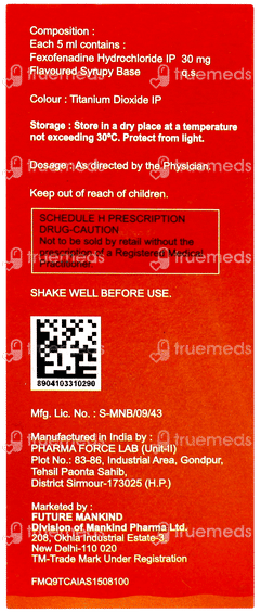 Histafree Raspberry Vanilla Flavour Suspension 60ml