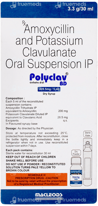 Polyclav Bd 228.5mg Dry Syrup 30ml
