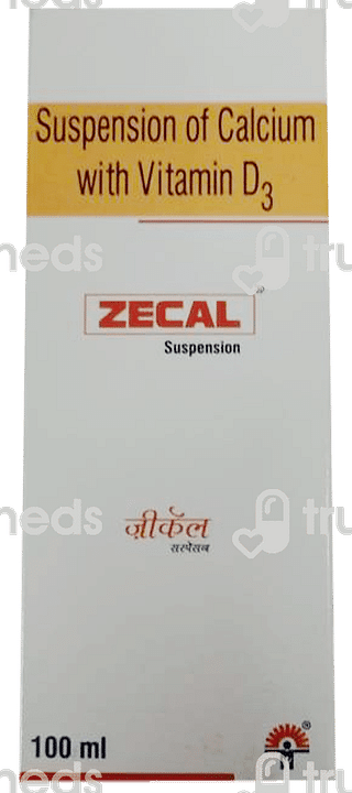 Zecal 250 Mg/125 IU Suspension 100 ML