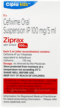 Ziprax 100mg Strawberry Flavour Dry Syrup 30ml