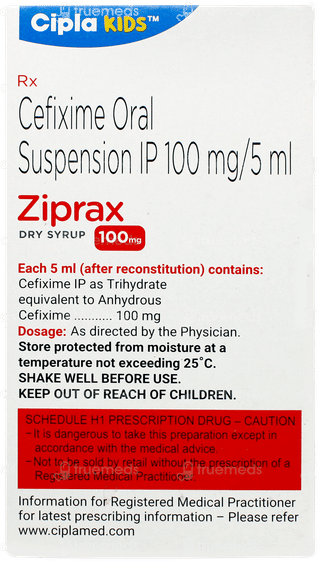 Ziprax 100mg Strawberry Flavour Dry Syrup 30ml