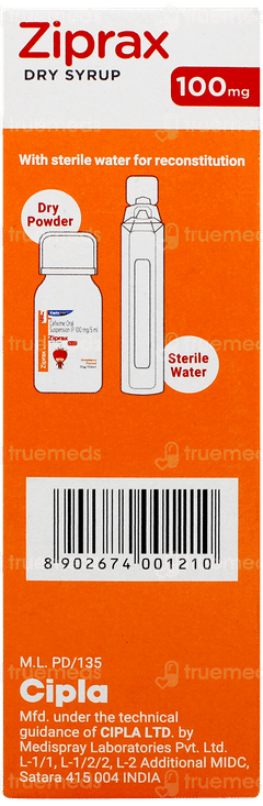 Ziprax 100mg Strawberry Flavour Dry Syrup 30ml