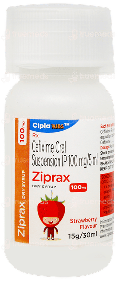 Ziprax 100mg Strawberry Flavour Dry Syrup 30ml