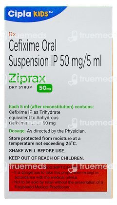 Ziprax 50mg Strawberry Flavour Dry Syrup 30ml