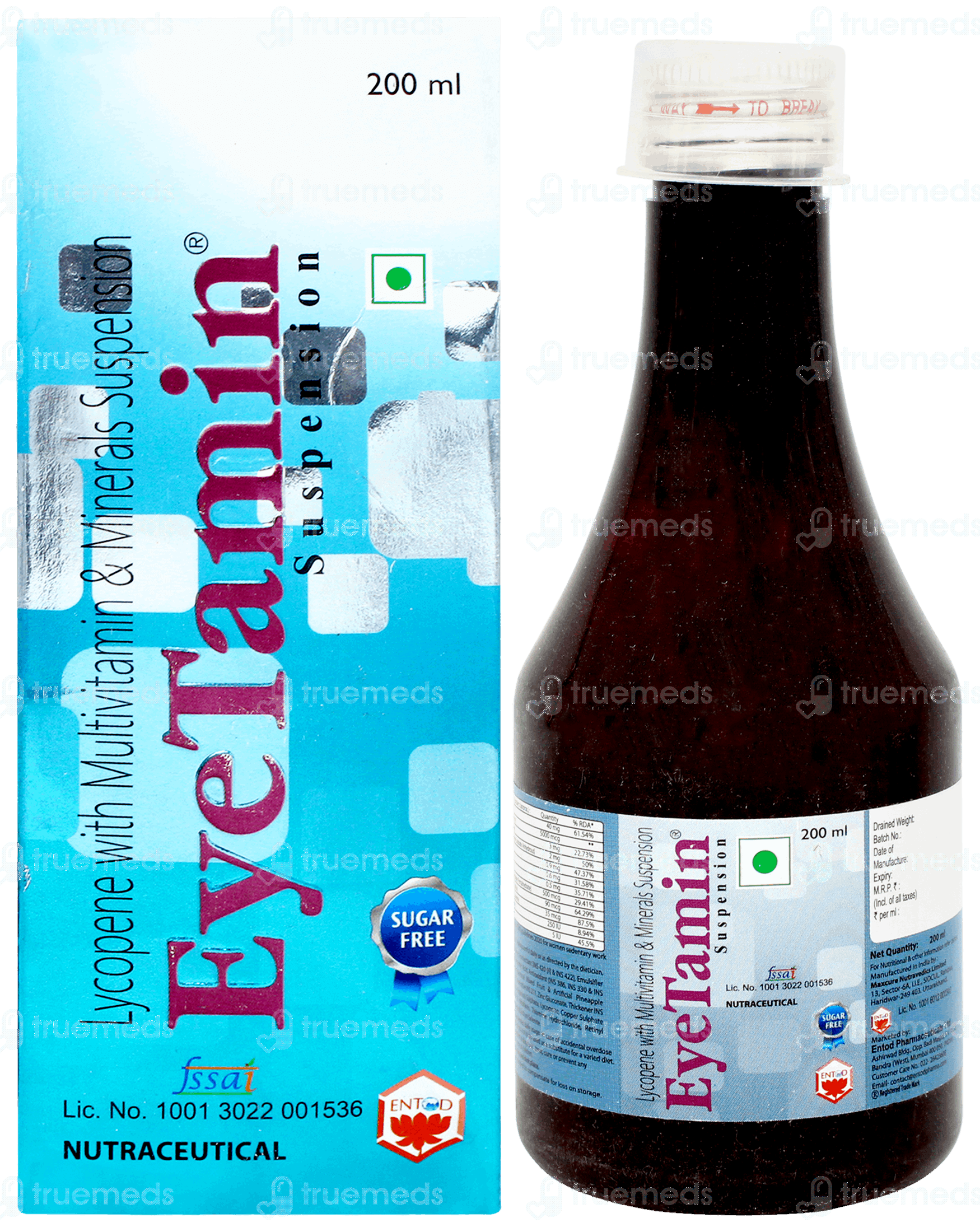 Eyetamin Sugar Free Suspension 200ml