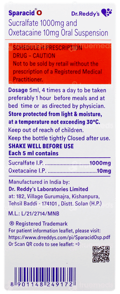 Sparacid O Mint Flavour No Added Sugar Suspension 200ml Sparacid O Mint Flavour No Added Sugar Suspension 200ml