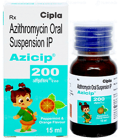 Azicip 200 Peppermint & Orange Flavour Suspension 15ml Azicip 200 Peppermint & Orange Flavour Suspension 15ml