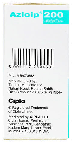 Azicip 200 Peppermint & Orange Flavour Suspension 15ml Azicip 200 Peppermint & Orange Flavour Suspension 15ml