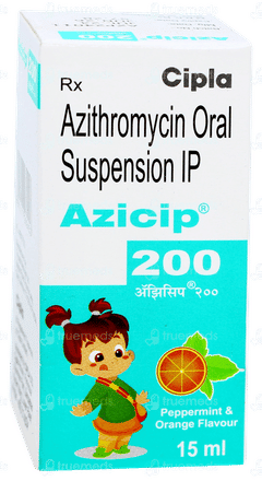 Azicip 200 Peppermint & Orange Flavour Suspension 15ml Azicip 200 Peppermint & Orange Flavour Suspension 15ml