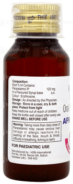 Apramol 120 Strawberry Flavour Suspension 60ml