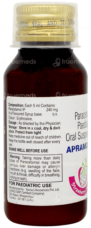 Apramol 240 Strawberry Flavour Suspension 60ml