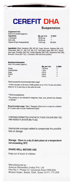 Cerefit Dha Mix Fruit Flavour Suspension 200ml