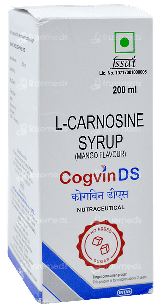 Cogvin Ds Mango Flavour No Added Sugar Syrup 200ml