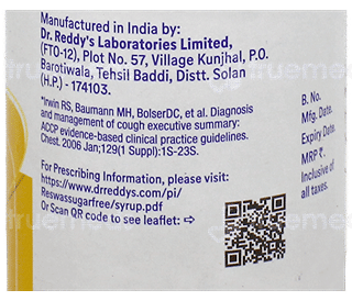 Reswas Reddy Reswas Sugar Free Syrup – Cough & Cold Relief