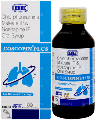 Coscopin Plus Passion Fruit And Cherry Flavour Sugar Free Syrup 100ml