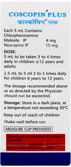 Coscopin Plus Passion Fruit And Cherry Flavour Sugar Free Syrup 100ml