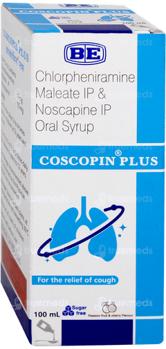 Coscopin Plus Passion Fruit And Cherry Flavour Sugar Free Syrup 100ml