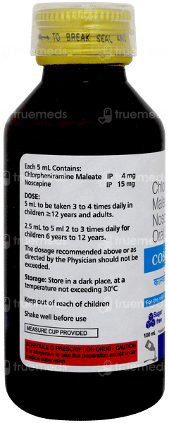 Coscopin Plus Passion Fruit And Cherry Flavour Sugar Free Syrup 100ml