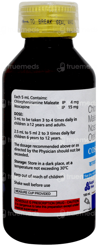 Coscopin Plus Passion Fruit And Cherry Flavour Sugar Free Syrup 100ml