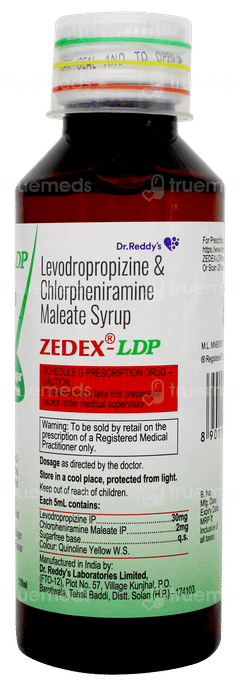 Zedex Ldp Ginger & Lemon Flavour Sugar Free Syrup 120ml