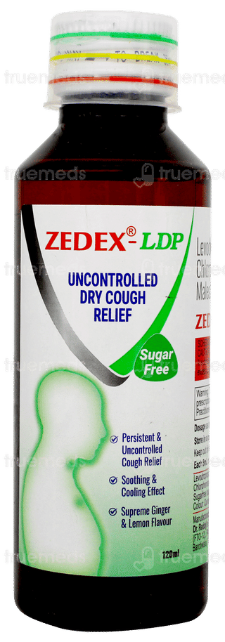 Zedex Ldp Ginger & Lemon Flavour Sugar Free Syrup 120Ml
