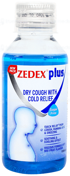 Zedex Plus Mix Fruit Flavour Sugar Free Syrup 100ml