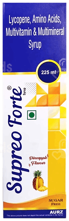 Supreo Forte Pineapple Flavour Sugar Free Syrup 225Ml Supreo Forte Pineapple Flavour Sugar Free Syrup 225Ml