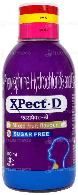Xpect D Mixed Fruit Flavour Sugar Free Syrup 100ml