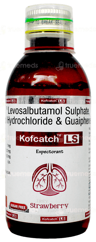 Kofcatch Ls Strawberry Flavour Sugar Free Expectorant 100Ml