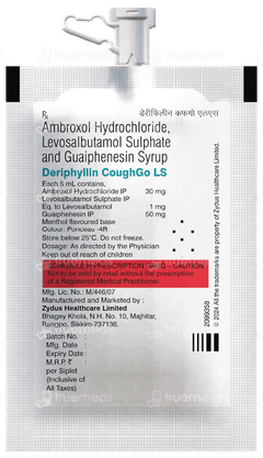 Deriphyllin Coughgo Ls Mixed Fruit Flavour Sugar Free Syrup 5ml