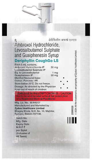 Deriphyllin Coughgo Ls Mixed Fruit Flavour Sugar Free Syrup 5ml