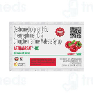 Asthagreat Dx Raspberry Flavour Sugar Free Syrup 100ml