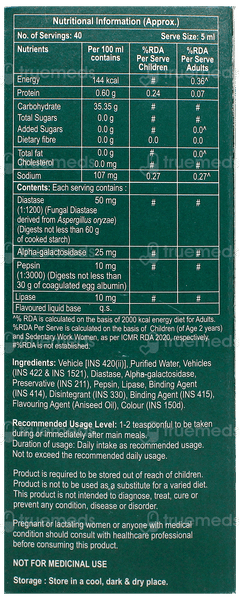 Overzyme Sugar Free Syrup 200Ml